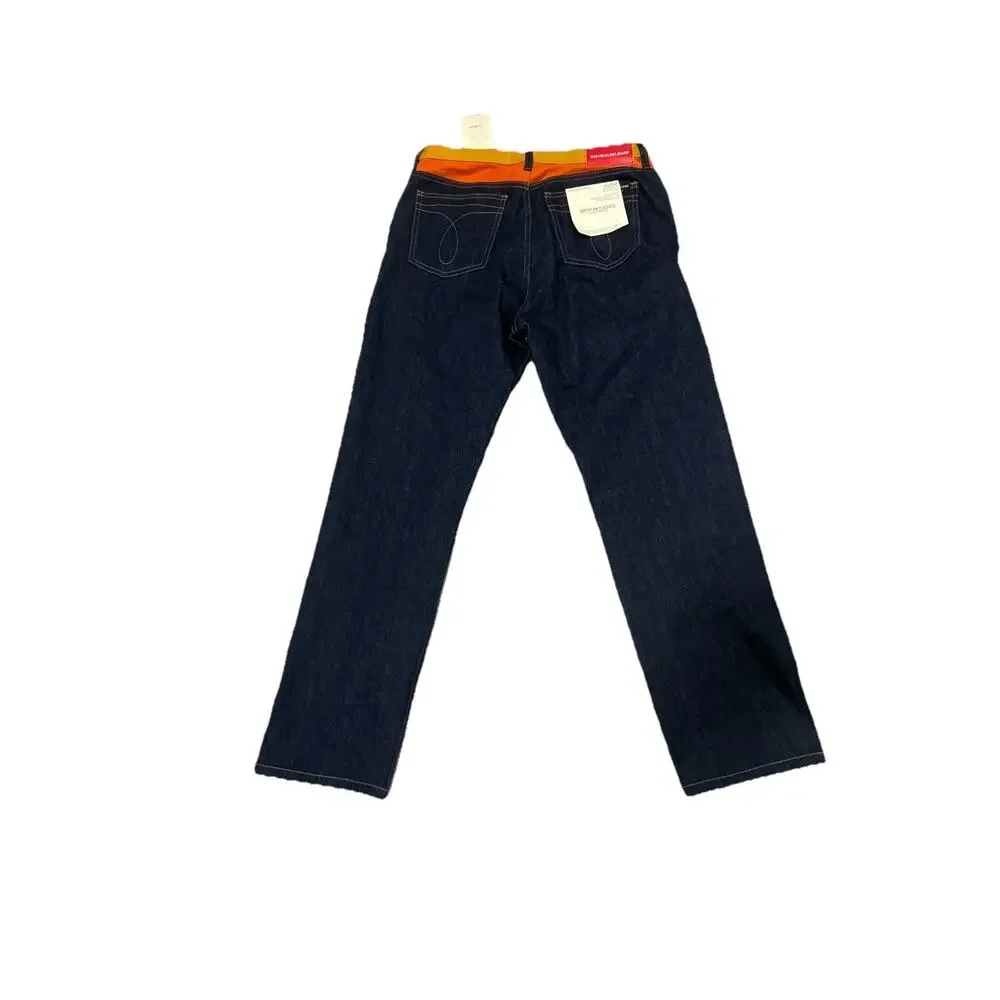 Calvin Klein Jeans Womens Size 32x30 Purple Blue Denim Straight Leg High Rise - Picture 6 of 9